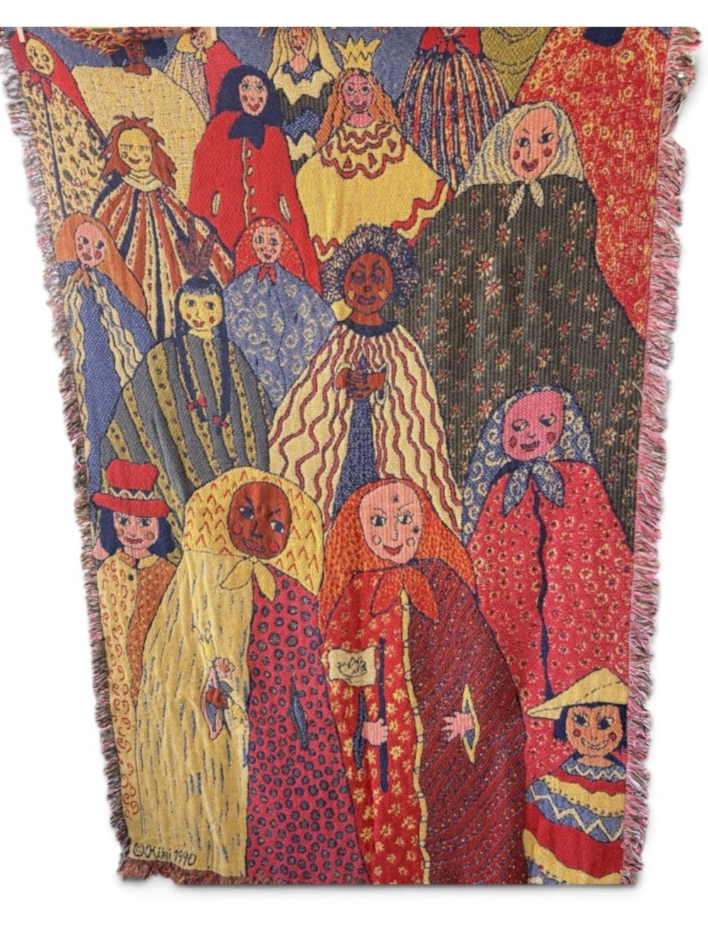 VTG 1990 Kiki Suarez Many Strong Beautiful Women Woven Tapestry Throw Blanket